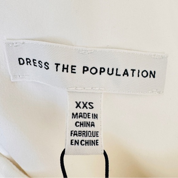 Dress The Population Monica Sleeveless Tiered Dress Silk White XXS Fairy Luxury - Picture 7 of 13